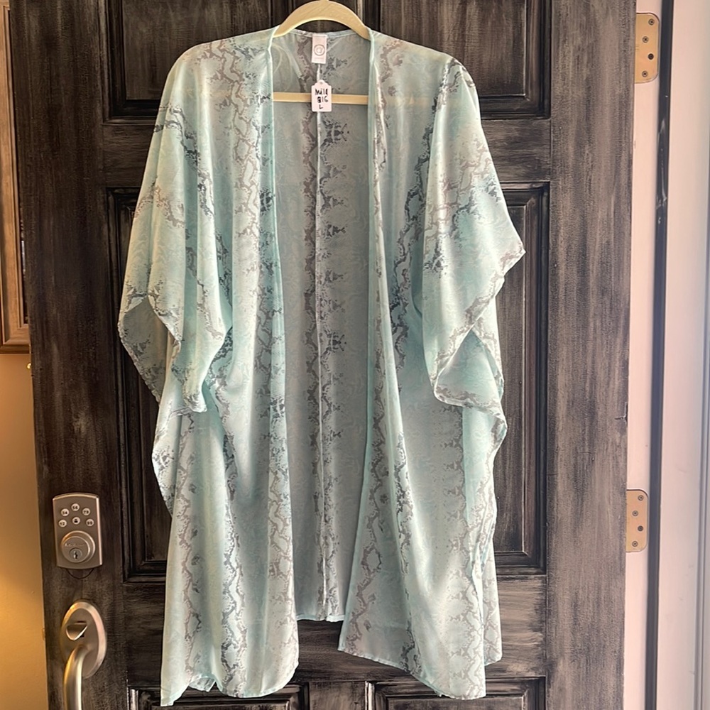 Mint Snakeskin Duster
